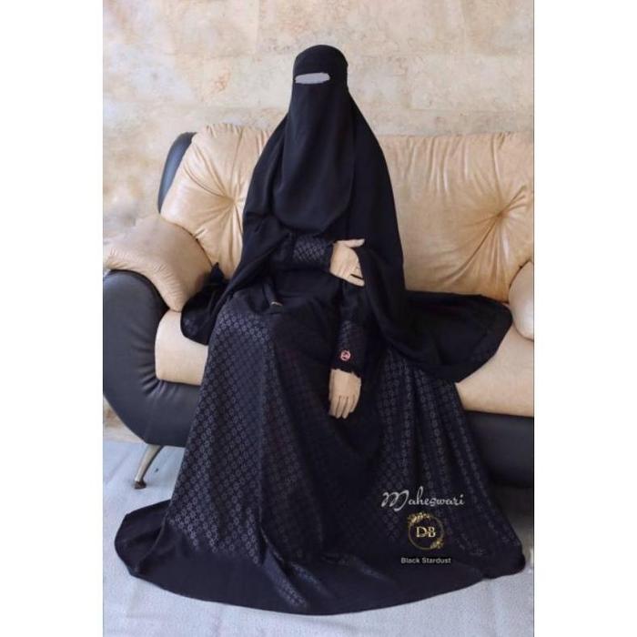 Maheswari jet-black/duta busana/gamis embos/gamis cantik/gamis