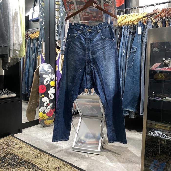 GANRYU X COMME DES GARCONS - SPLIT DROP CROTCH JEANS INDIGO WASHED