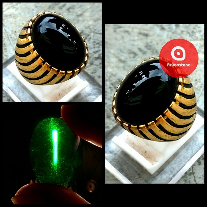 Cincin Emas Gold Batu Akik Kecubung Daun Crystal