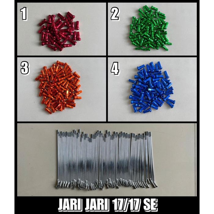 RUJI VELG 17/17 MOTOR SE Diameter Besar Chrome Warna Merah Hijau Orange Biru Hole 36/36 Set Depan Be