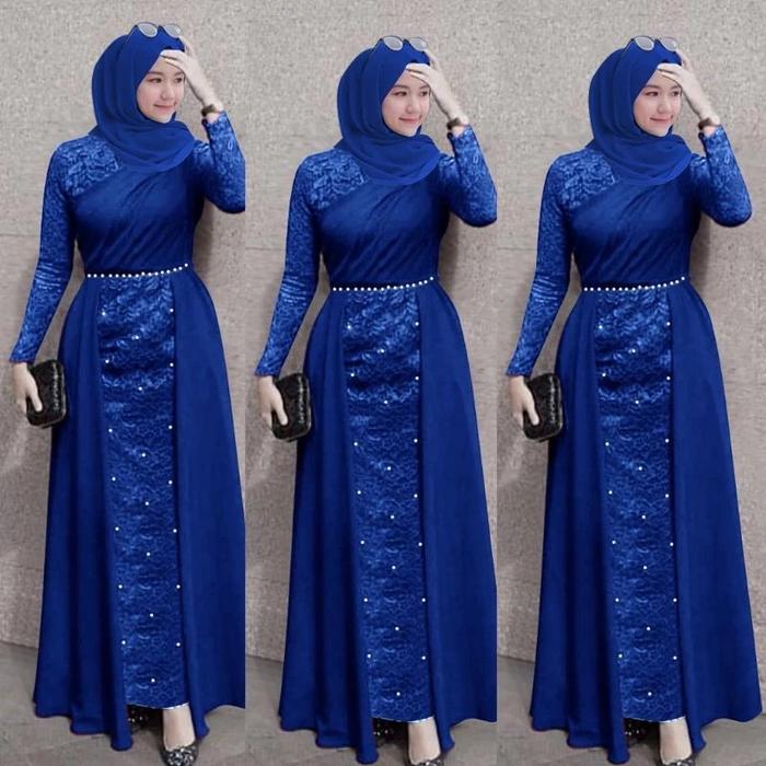 LASMANA - GAMIS DRESS JERSEY BRUKAT IMPORT JUMBO BENHUR BIREL BIRU BCA