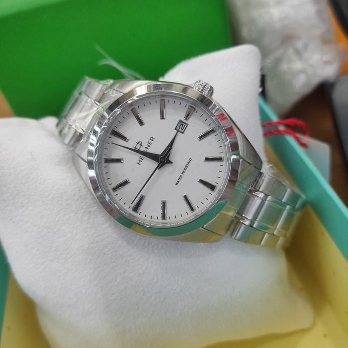 Jam Tangan Wanita Hegner 1678  Silver White Original