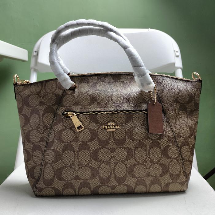Tas Wanita Branded F79998 Prairie Satchel Saddle Signature Canvas