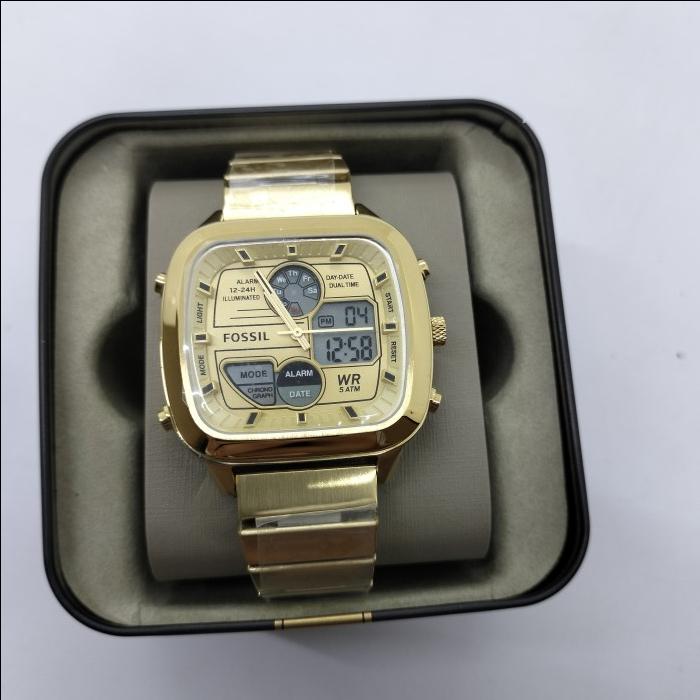Jam Tangan Pria Branded Retro FS5889 Chronograph Men Digital Analog
