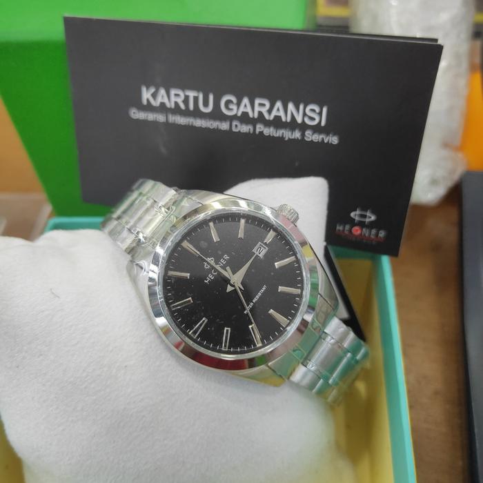Jam Tangan Wanita Hegner 1678 Silver Black Original