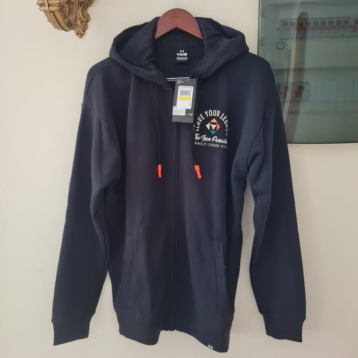 Jaket Hoodie UNDER ARMOUR UA Project Rock HW Terry FZ Original 100%