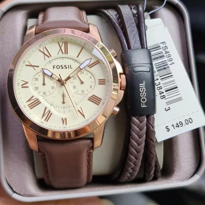 Jam Tangan Pria FS4991 4991 Kulit Stainless Watches
