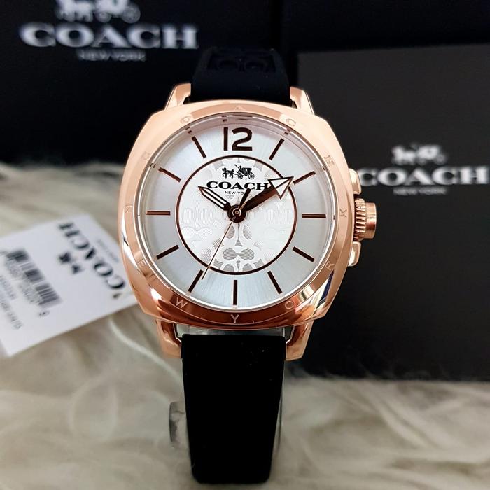 ARLOJI26 JAM TANGAN WANITA ORIGINAL COACH 35MM RUBBER FULL SET BOX #9