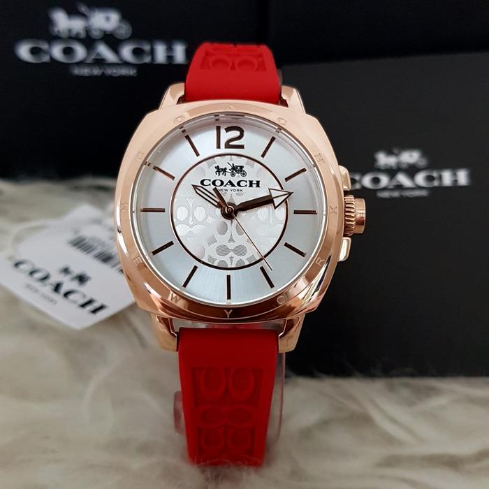 ARLOJI26 JAM TANGAN WANITA ORIGINAL COACH 35MM RUBBER FULL SET BOX #8