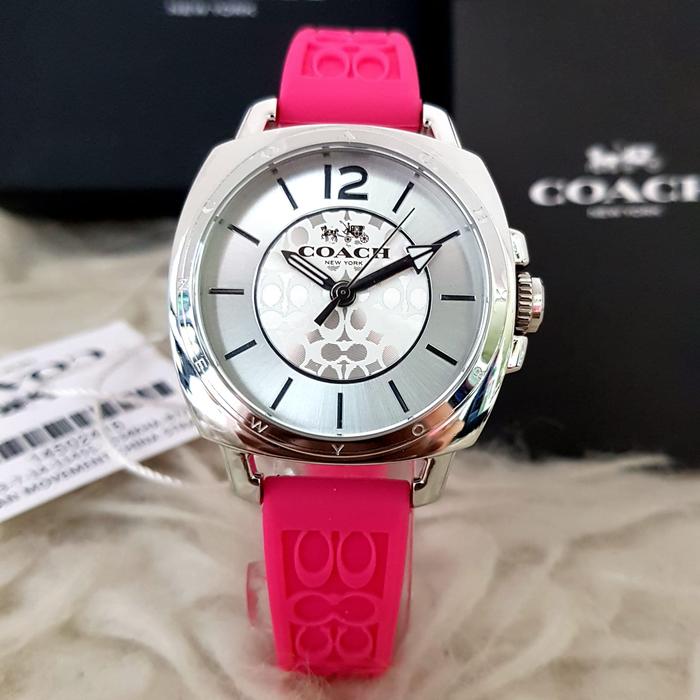 ARLOJI26 JAM TANGAN WANITA ORIGINAL COACH 35MM RUBBER FULL SET BOX #5