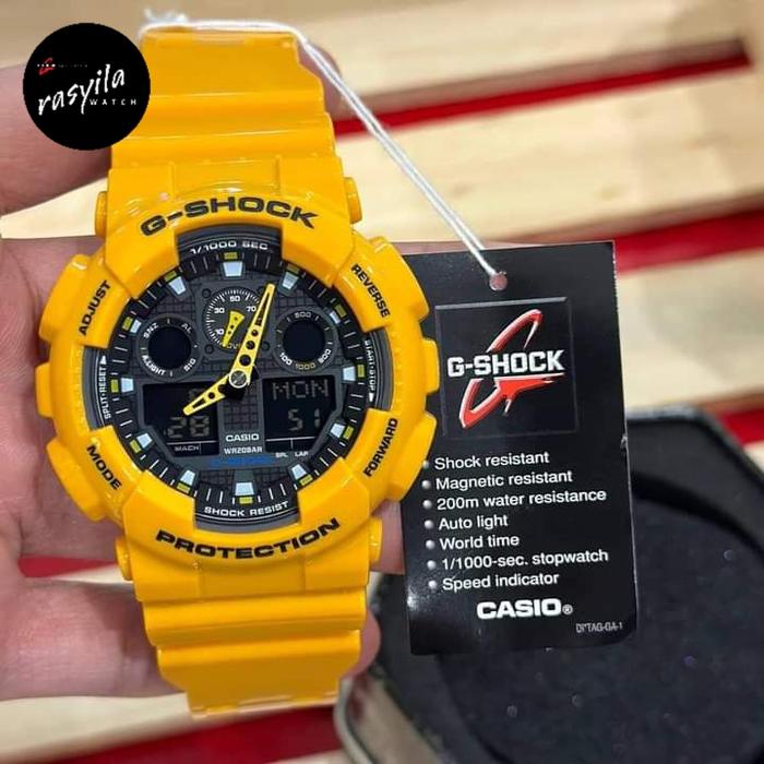 Casio G-Shock GShock GA-100A / GA100A - 9ADR / 9A Yellow Bumblebee