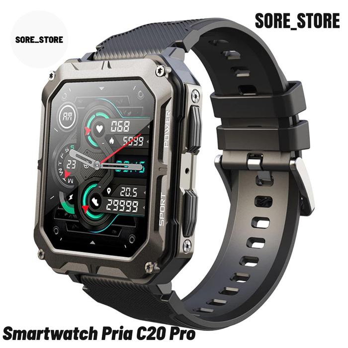 Smartwatch Pria C20 Pro, For ANDROID/IOS, IP68, kontrol detak jantung.
