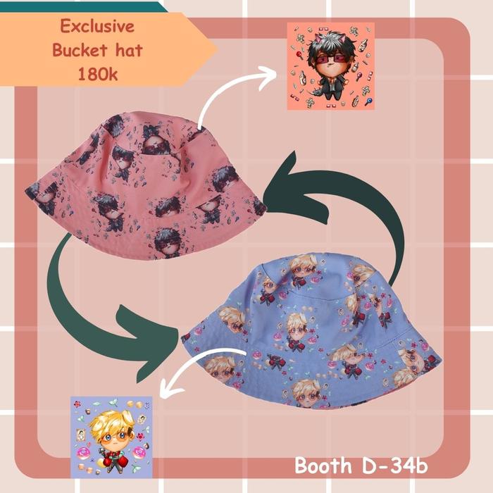 Topi Bucket Trigun Stampede Bolak Balik Vash Wolfwood BUCKETHAT