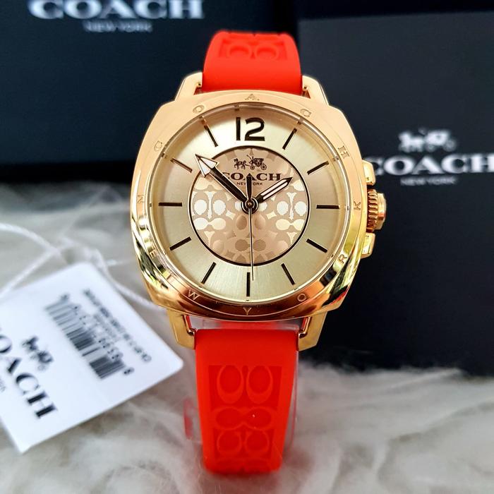 ARLOJI26 JAM TANGAN WANITA ORIGINAL COACH 35MM RUBBER FULL SET BOX #3