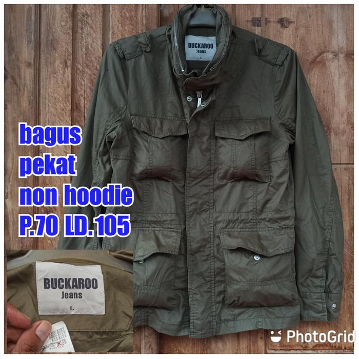 jaket parka army military hijau green field buckaroo m65