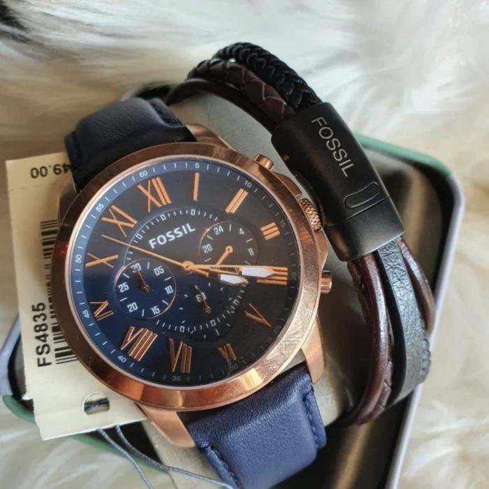 Jam Tangan Pria  FS4835 4835 Giftset Kulit Stainless Watches