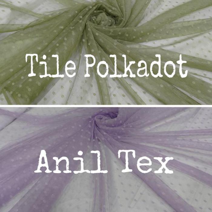 Kain tile polkadot/kain tile dot/soft tulle/drees,gaun,atasan wanita
