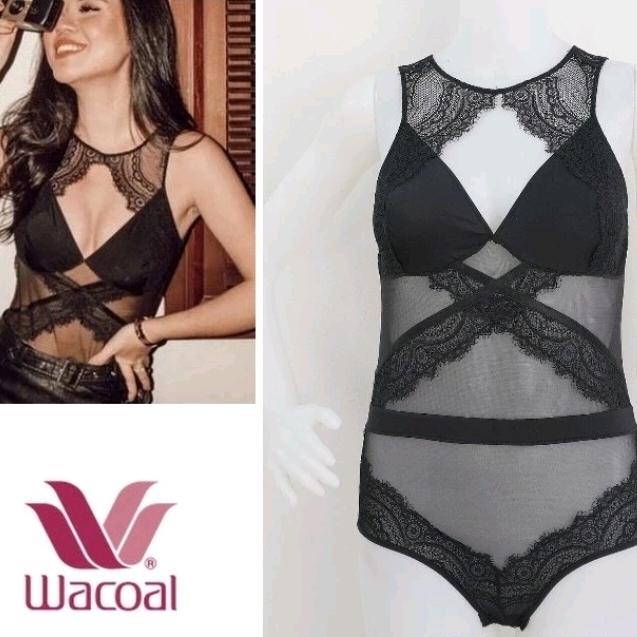 LINGERIE WACOAL SEXY BODYSUIT BLACK TRANSPARAN ( VICTORIA'S SECRET VS