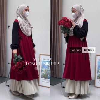 【TERBARU】Baju Atasan Long Tunik Busui Friendly Bahan Kaos Voxy Premium