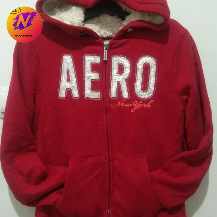 hoodie zipper wanita,AEROPostale,sherpa dalam,size S