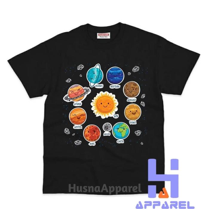 BAJU ANAK KAOS ANAK PLANET SPACE TATA  SURYA