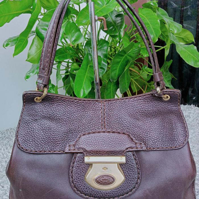 Second Tas branded TOD'S Shoulder bag Wanita Kulit