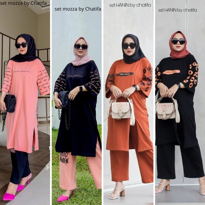 set cel tunik combad jumbo terbaru model chatifa