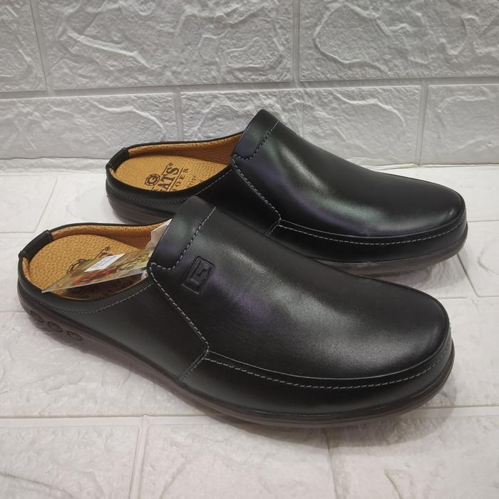 SEPATU SANDAL KULIT PRIA SLOP BUSTONG GATS NB ORIGINAL/SEPATU SENDAL