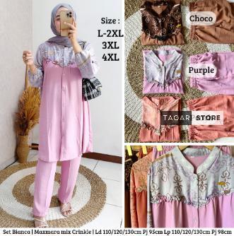 【TERBARU】Setelan Tunik Muslim Wanita Jumbo Bahan Maxmara Premium