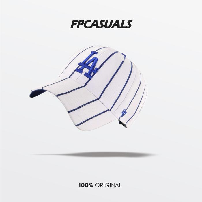 Topi 47 Brand MLB LA Dodgers Stripe White Cap Original Resmi