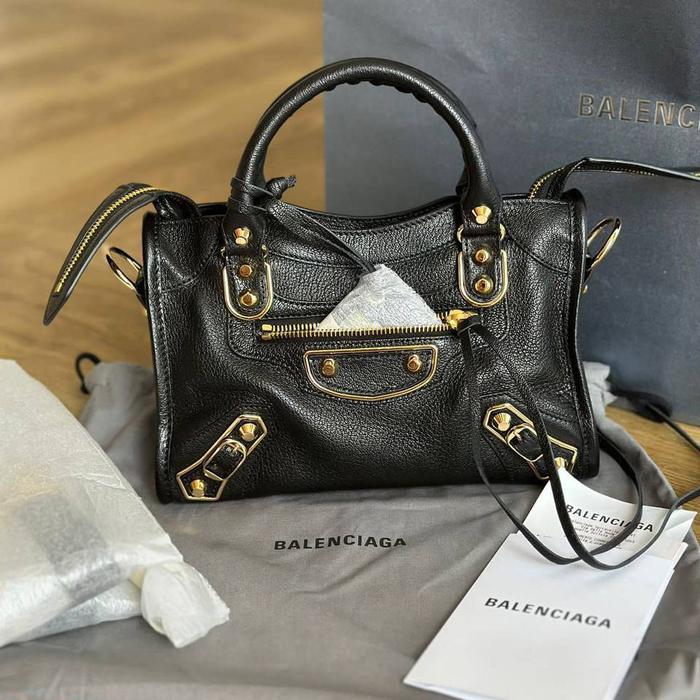 New Balenciaga Mini City Edge Black GHW