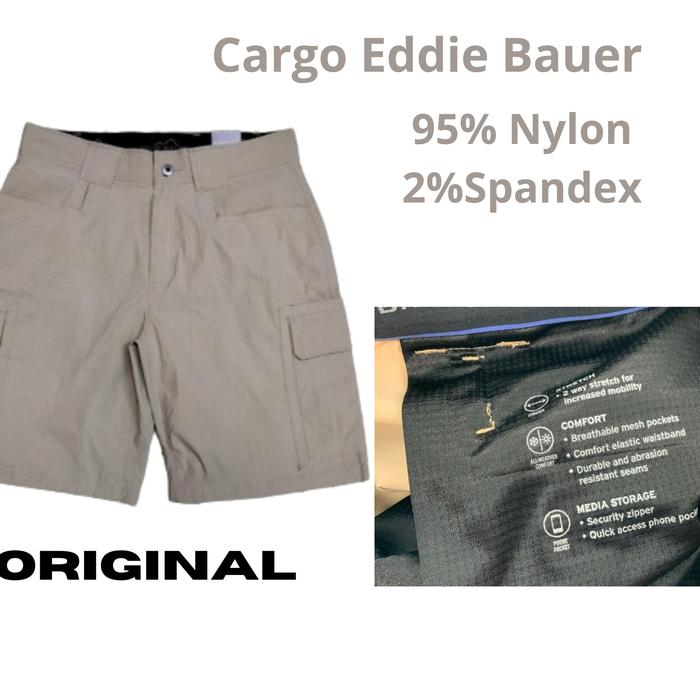 Celana Pendek Cargo Pria Eddie Bauer Bahan Streach Ori