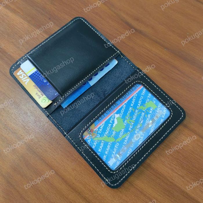 dompet kartu kulit asli slim slot ktp