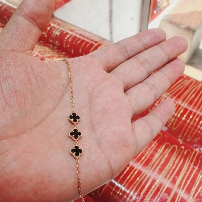 Gelang Emas Asli VanCleef RoseGold model terbaru kadar 375