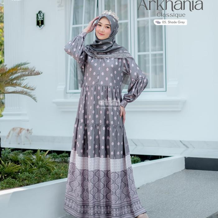 Gamis Arkhania Dress Warna Shade Grey Size XL By Attin
