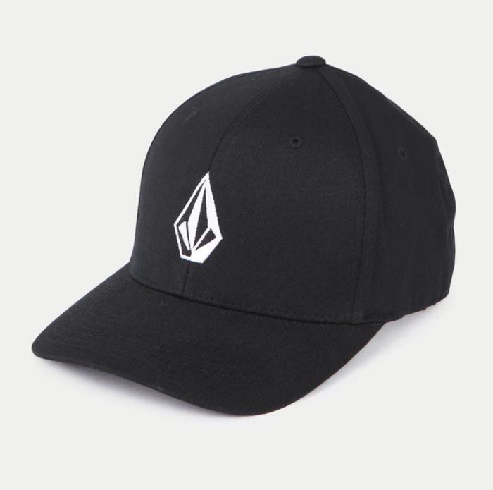 VOLCOM topi flexfit hitam logo putih NEW ORIGINAL 100%