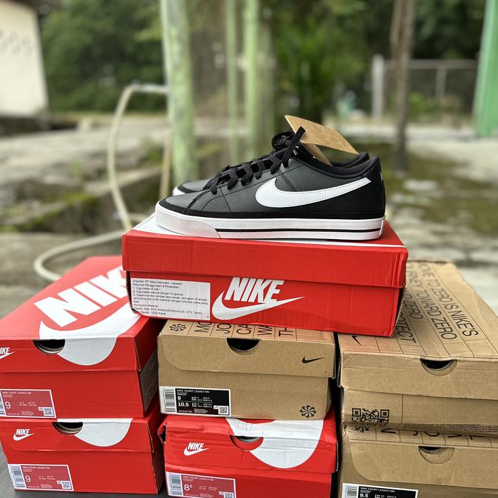 Nike Court Legacy Leather Black White Original Resmi Termurah