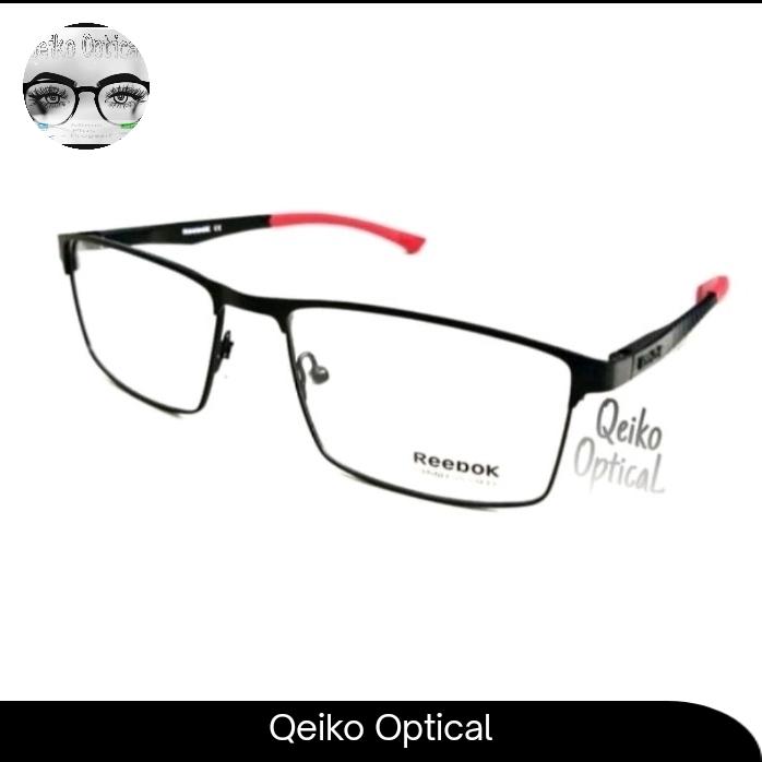 Frame Kacamata Minus Pria Titanium Metal Reebok C2_S53 Black Red