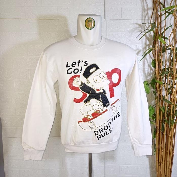 CREWNECK SUPREME SKATEBOARD KOREA, SZ M (SECOND BRANDED) PUTIH, CN0233