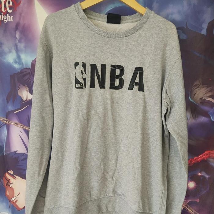 NBA Spellout Grey Crewneck Sweater Original Second Jaket Brand