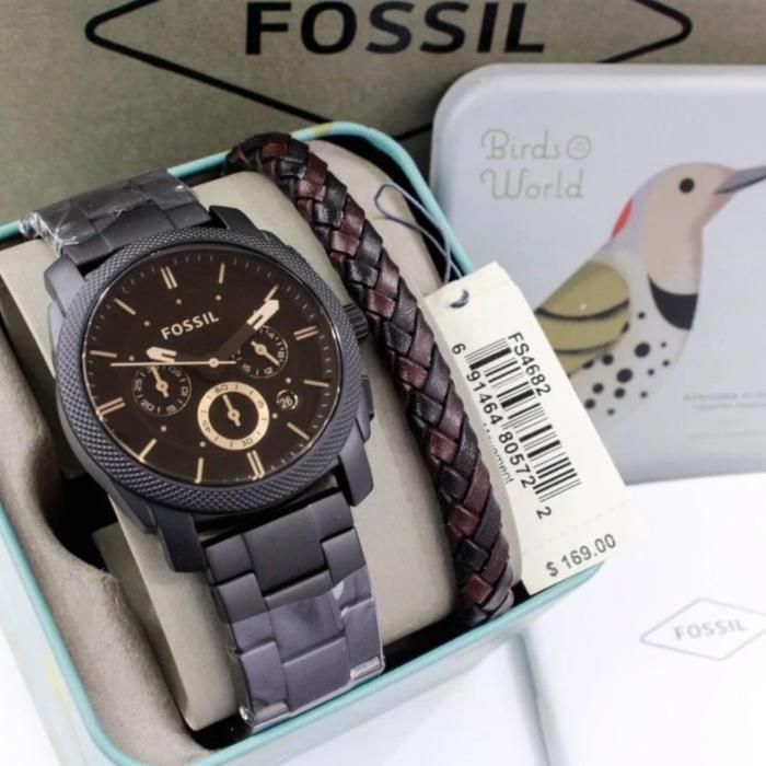 Jam Tangan Pria FS4682 4682 Giftset Stainless Watches