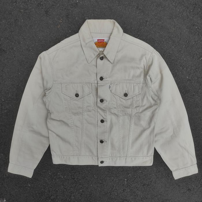 JAKET DENIM TRUCKER JEANS VINTAGE CORDUROY WHITE RED TAB WORK JACKET