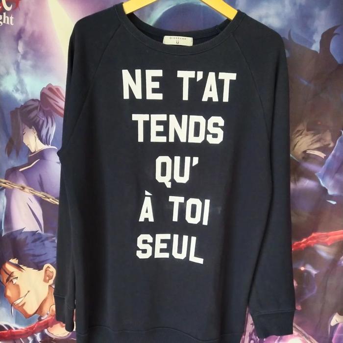 Giordano Navy Spellout Basic Crewneck Sweater CN Original Second Korea