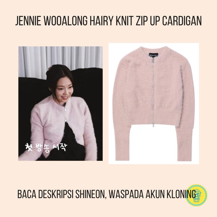 [PO DP] JENNIE WOOALONG KNIT ZIP UP CARDIGAN ORI BACA DESKRIPSI