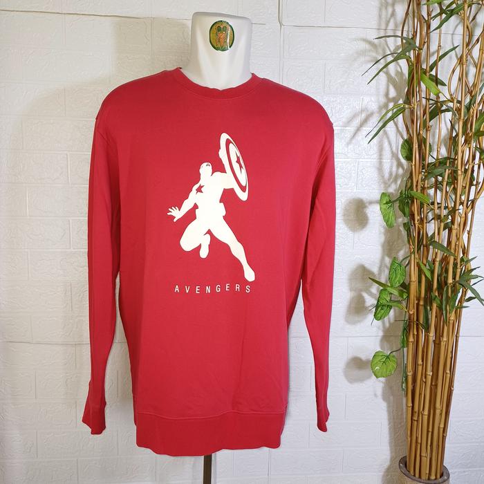 CREWNECK MARVEL AVENGERS, SIZE XL (SECOND BRANDED) MERAH PEKAT, CN0240