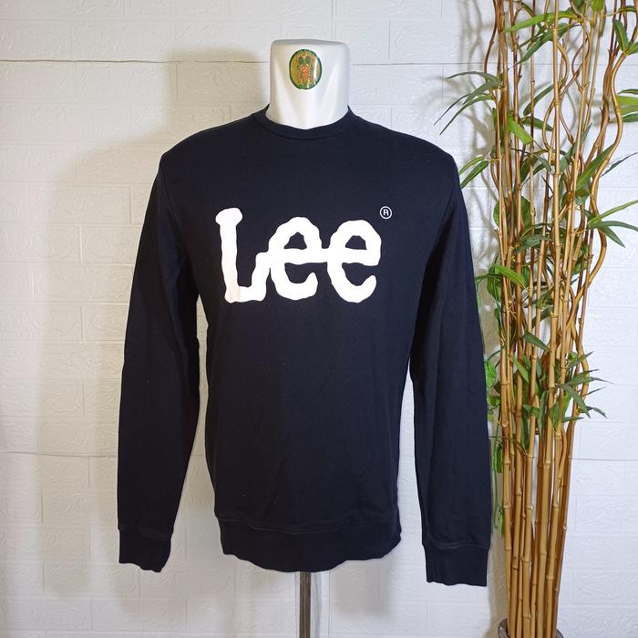 CREWNECK LEE ORIGINAL BIG LOGO, SIZE M (SECOND BRANDED) HITAM CN0231