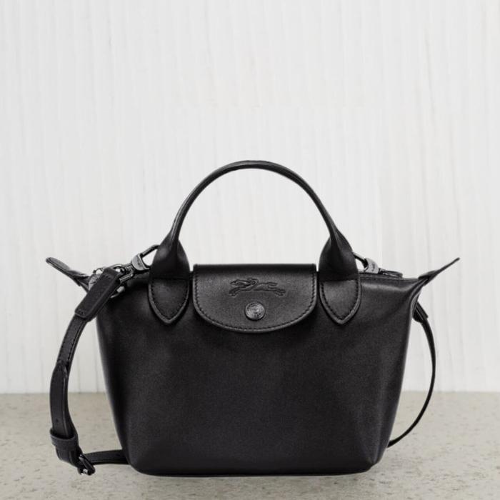 bag LC tas Le Pliage XS Cuir Mini Top Handle Black