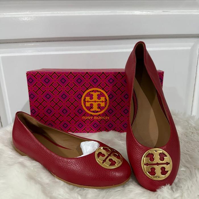 sepatu wanita tb chelsea ballet flat red in