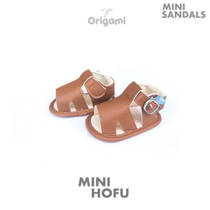 SANDAL ORIGAMI SERIES MINI HOFU COKLAT/SANDAL BAYI/BABY SANDAL(0-12bln