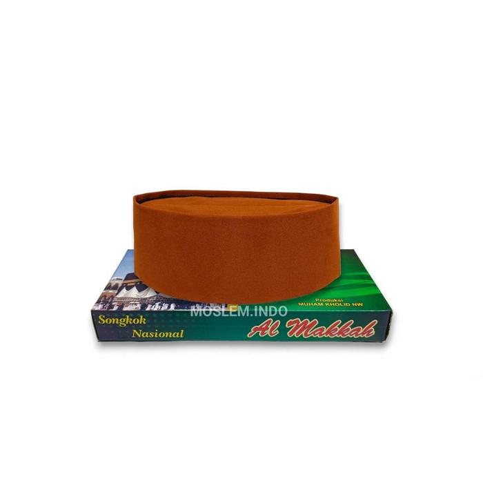 moudisshop. peci / kopeah / songkok polos beludru coklat bata tinggi